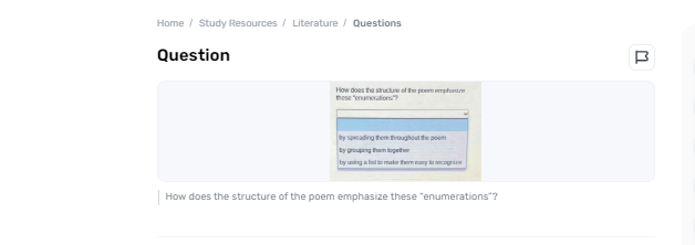 How Can the Structure of a Poem Emphasise the Impact of Enumerations?